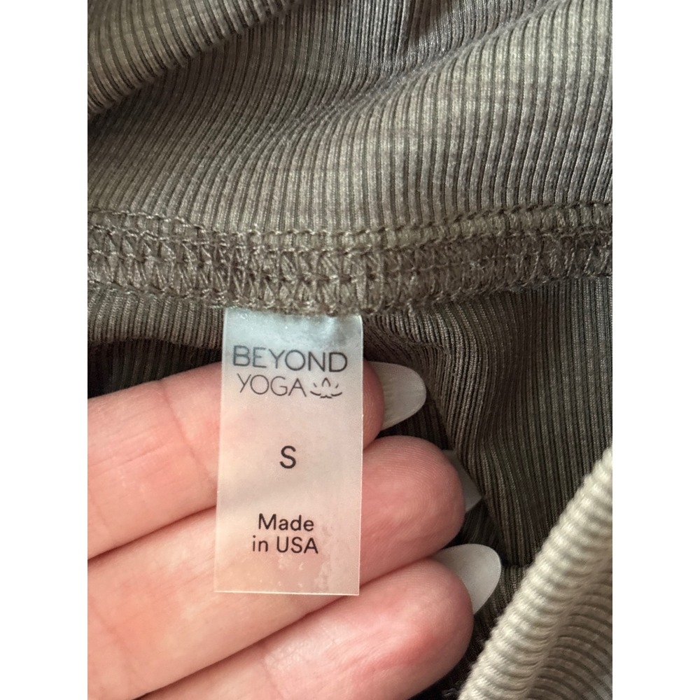 Beyond Yoga Rib High Waisted Midi Legging Mocha Heather Brown Size S - Picture 9 of 9